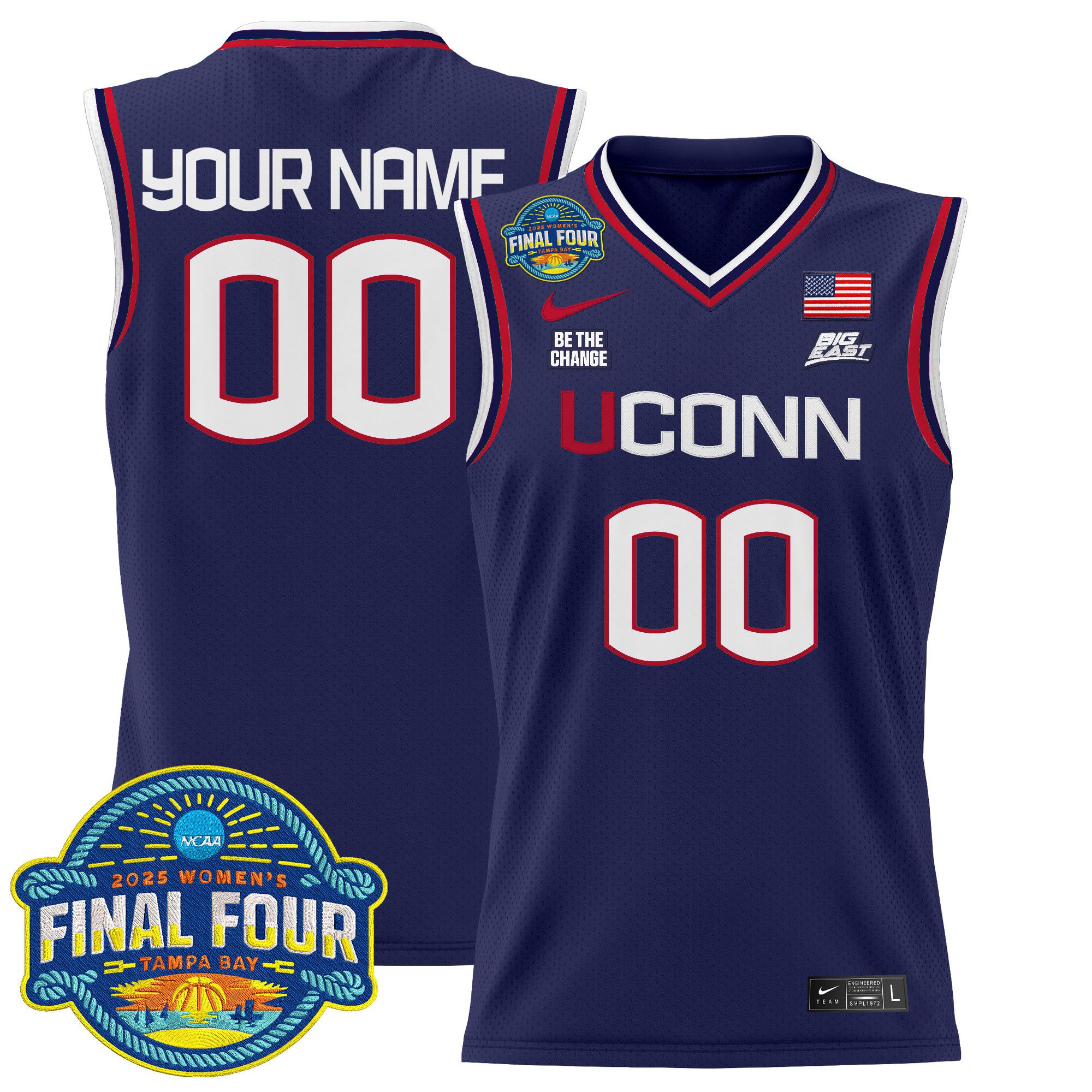 Men UConn Huskies Purple Nike 2025 Big Eat Final Four Patch Lightweight Basketball Custom NCAA Jersey